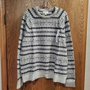 Men's Goodfellow & Co Crewneck Jacquard Pullover Sweater Black/Grey Size…